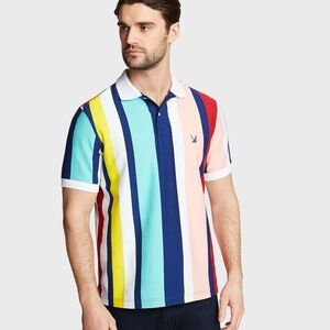 Classic Fit Vertical Striped Polo Nautica bluesail NWT